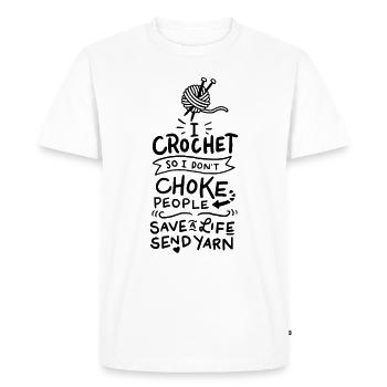 Crochet De la laine de crochet - T-shirt Premium bio Homme - blanc - Devant - Nico (187cm)