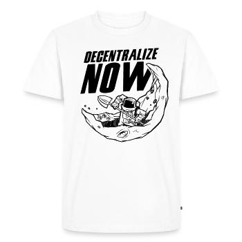 Now Crypto Blockchain Decentralize Crypto - Men's Premium Organic T-Shirt - white - Front - Nico (187cm)