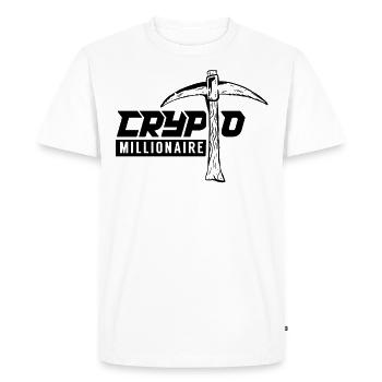 Crypto Millionaire Blockchain Crypto Bitcoin - Men's Premium Organic T-Shirt - white - Front - Nico (187cm)