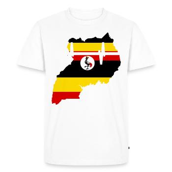 Ouganda Battements de coeur Drapeau Vintage Ouganda - T-shirt Premium bio Homme - blanc - Devant - Nico (187cm)