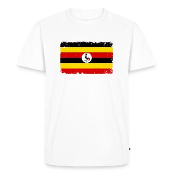 Ouganda Battements de coeur Drapeau Vintage Ouganda - T-shirt Premium bio Homme - blanc - Devant - Nico (187cm)