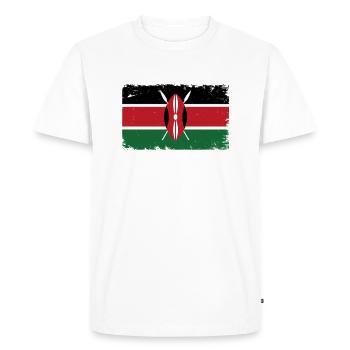 Kenya Battements de coeur Drapeau Kenya - T-shirt Premium bio Homme - blanc - Devant - Nico (187cm)