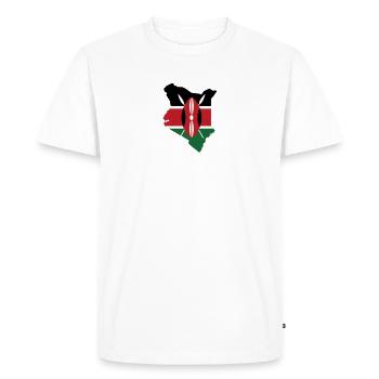 Kenya Battements de coeur Drapeau Kenya - T-shirt Premium bio Homme - blanc - Devant - Nico (187cm)