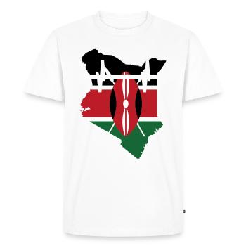 Kenya Battements de coeur Drapeau Kenya - T-shirt Premium bio Homme - blanc - Devant - Nico (187cm)