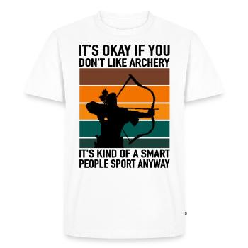 Tir à l’arc Flèche &Arc-archer - T-shirt Premium bio Homme - blanc - Devant - Nico (187cm)