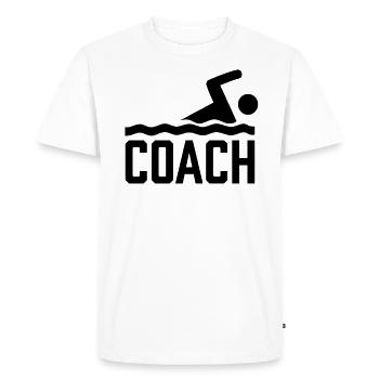 Entraîneur de natation Profession Moniteur de natation Cours de natation - T-shirt Premium bio Homme - blanc - Devant - Nico (187cm)