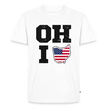 Ohio États-Unis drapeau de l’État - T-shirt Premium bio Homme - blanc - Devant - Nico (187cm)