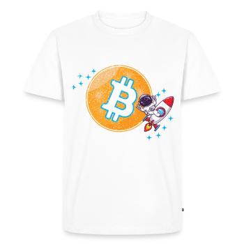 Bitcoin Crypto Blockchain Cryptocurrency BTC - Men's Premium Organic T-Shirt - white - Front - Nico (187cm)