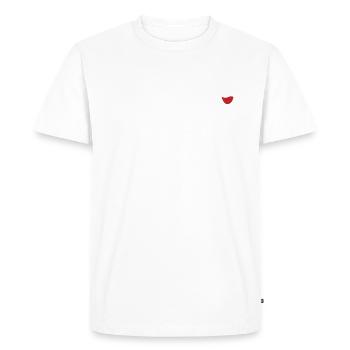 Coffee, sewing, wine – the daily schedule - Men's Premium Organic T-Shirt - white - Front - Nico (187cm)