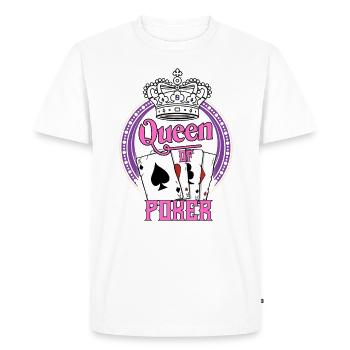 Reine du poker - T-shirt Premium bio Homme - blanc - Devant - Nico (187cm)