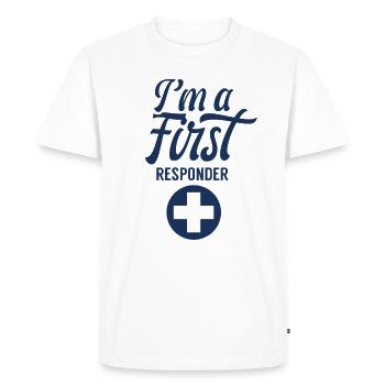 I am a first responder Emergency First AidEr - Men's Premium Organic T-Shirt - white - Front - Nico (187cm)
