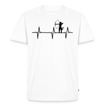 Tir à l’arc Pouls Archers Sports à l’arc - T-shirt Premium bio Homme - blanc - Devant - Nico (187cm)