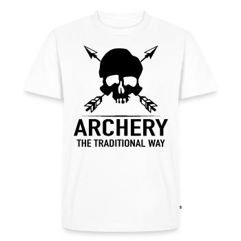 Arc de flèche Archery The Traditional Way - T-shirt Premium bio Homme - blanc - Devant - Nico (187cm)
