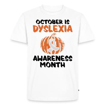 October Is Dyslexia Awareness Month Dyslexia - Men's Premium Organic T-Shirt - white - Front - Nico (187cm)