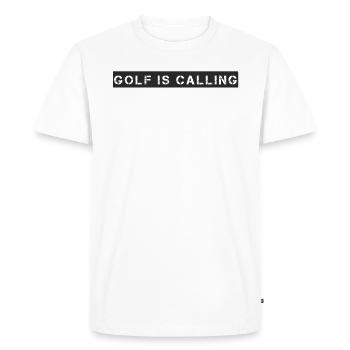 Golf - Le golf appelle - T-shirt Premium bio Homme - blanc - Devant - Nico (187cm)