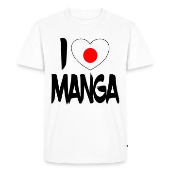 J’aime les amateurs de manga Manga Fans Cadeau - T-shirt Premium bio Homme - blanc - Devant - Nico (187cm)
