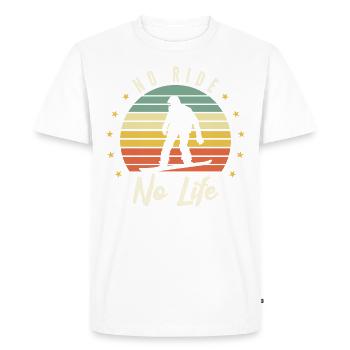 No Ride No Life Snowboard Retro Design - Men's Premium Organic T-Shirt - white - Front - Nico (187cm)
