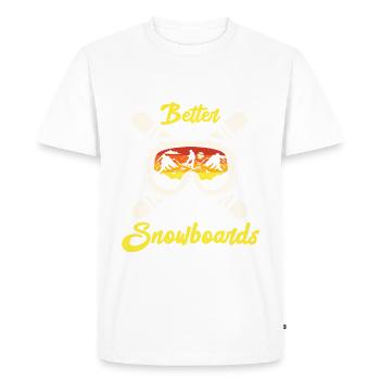 Snowboard Goggle Motif – Life Is Better - Men's Premium Organic T-Shirt - white - Front - Nico (187cm)