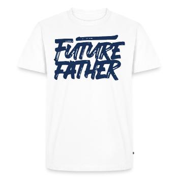 Annonce du futur père Papa enceinte - T-shirt Premium bio Homme - blanc - Devant - Nico (187cm)