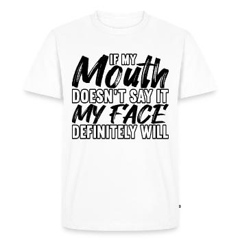 Dictons drôles Sarcasme Dictons drôles - T-shirt Premium bio Homme - blanc - Devant - Nico (187cm)