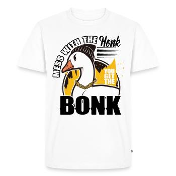 Drôles d’animaux Oie Dictons drôles - T-shirt Premium bio Homme - blanc - Devant - Nico (187cm)