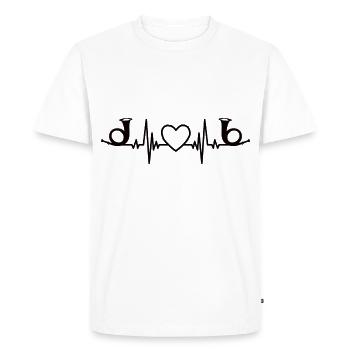 Horn ECG Music Pulse Heartbeat French Horn Instrument - Men's Premium Organic T-Shirt - white - Front - Nico (187cm)