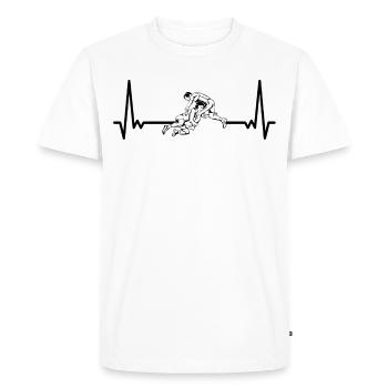 Heartbeat Wrestling ECG Wrestling Wrestling - T-shirt Premium bio Homme - blanc - Devant - Nico (187cm)