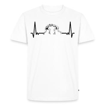 ECG Wrestling Heartbeat Lutteur Heartline Wrestling - T-shirt Premium bio Homme - blanc - Devant - Nico (187cm)