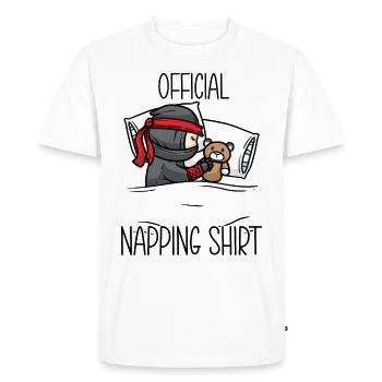 Ninja Chemise de sommeil officielle Shinobi Pyjamas - T-shirt Premium bio Homme - blanc - Devant - Nico (187cm)
