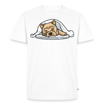 Cairn Terrier Pyjama Sommeil Chemise Chien - T-shirt Premium bio Homme - blanc - Devant - Nico (187cm)