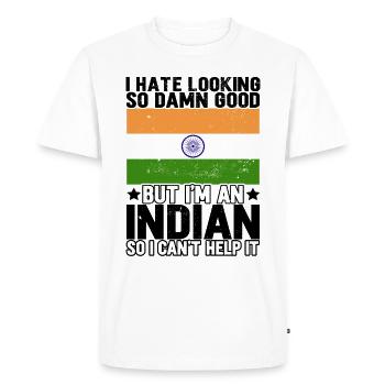 Indiens d’origine indienne - T-shirt Premium bio Homme - blanc - Devant - Nico (187cm)