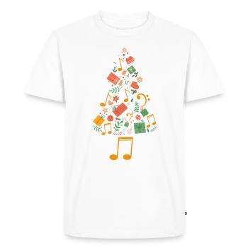 Christmas Tree Musician Composer Music Director - Men's Premium Organic T-Shirt - white - Front - Nico (187cm)