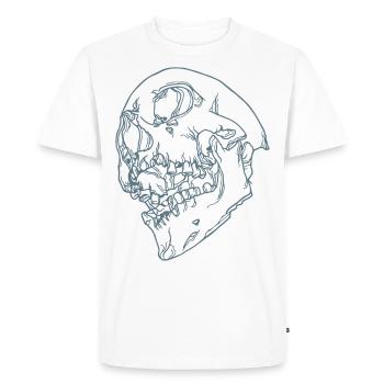 Totenkopf Schädel Skull Halloween Horreur Métal Emo - T-shirt Premium bio Homme - blanc - Devant - Nico (187cm)