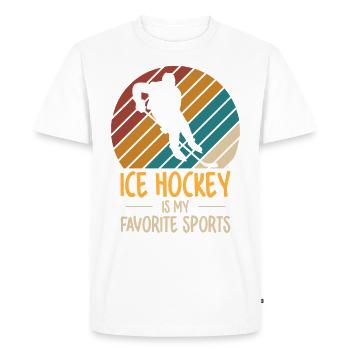 Hockey sur glace Hockey Joueur de hockey sur glace Équipe de hockey sur glace - T-shirt Premium bio Homme - blanc - Devant - Nico (187cm)