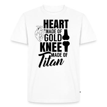 Cœur en or Titane Chirurgie du genou Chirurgie du genou - T-shirt Premium bio Homme - blanc - Devant - Nico (187cm)