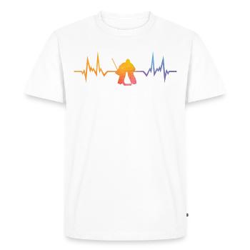 Hockey sur glace Hockey Joueur de hockey sur glace Équipe de hockey sur glace - T-shirt Premium bio Homme - blanc - Devant - Nico (187cm)