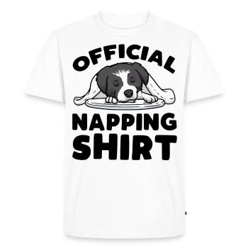 Border Collie Puppy Dog Chemise de couchage Pyjama Border - T-shirt Premium bio Homme - blanc - Devant - Nico (187cm)
