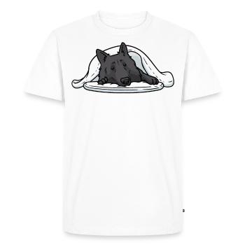 Groenendael Sleeping Shirt Belgian Shepherd - Men's Premium Organic T-Shirt - white - Front - Nico (187cm)