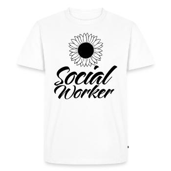 Travailleur social Profession de travailleur social Travail social - T-shirt Premium bio Homme - blanc - Devant - Nico (187cm)