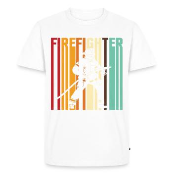 Cadeau de pompier pompier sauveteur d’incendie - T-shirt Premium bio Homme - blanc - Devant - Nico (187cm)
