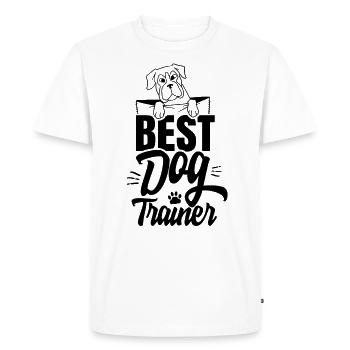 Best Dog Trainer Saying Dog School Dog Handler - Men's Premium Organic T-Shirt - white - Front - Nico (187cm)