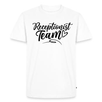Équipe de réception Réceptionniste Réceptionniste - T-shirt Premium bio Homme - blanc - Devant - Nico (187cm)