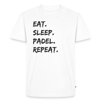 Padel Tennis - manger du padel de sommeil répéter - T-shirt Premium bio Homme - blanc - Devant - Nico (187cm)