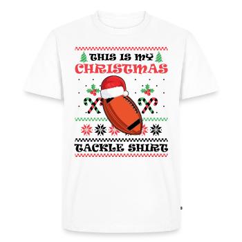 C’est mon tacle de Noël football américain - T-shirt Premium bio Homme - blanc - Devant - Nico (187cm)