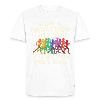 Marathon Marathon Marathon Runner Cadeau - T-shirt Premium bio Homme - blanc - Devant - Nico (187cm)