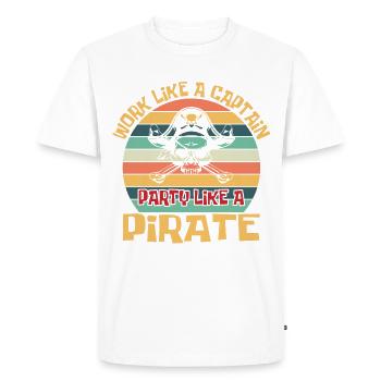 Pirat Piraten Piratenschiff Piraten Geschenk - Männer Premium Bio T-Shirt - Weiß - Vorne - Nico (187cm)