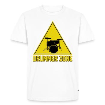 Drummer Zone Funny Drum Musician Drummer - Men's Premium Organic T-Shirt - white - Front - Nico (187cm)