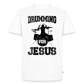 Drums For Jesus Drum Musician Drummer - Men's Premium Organic T-Shirt - white - Front - Nico (187cm)