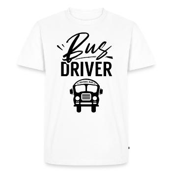 Bus driver Profession School bus - Men's Premium Organic T-Shirt - white - Front - Nico (187cm)
