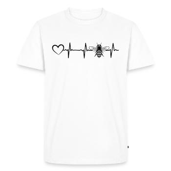 Honey Bee Heartbeat Heart Beekeepers Bees Heartbeat - Men's Premium Organic T-Shirt - white - Front - Nico (187cm)